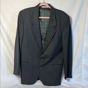 Yves Saint Laurent Black Sport Coat Tailored Fit Notched Lapels